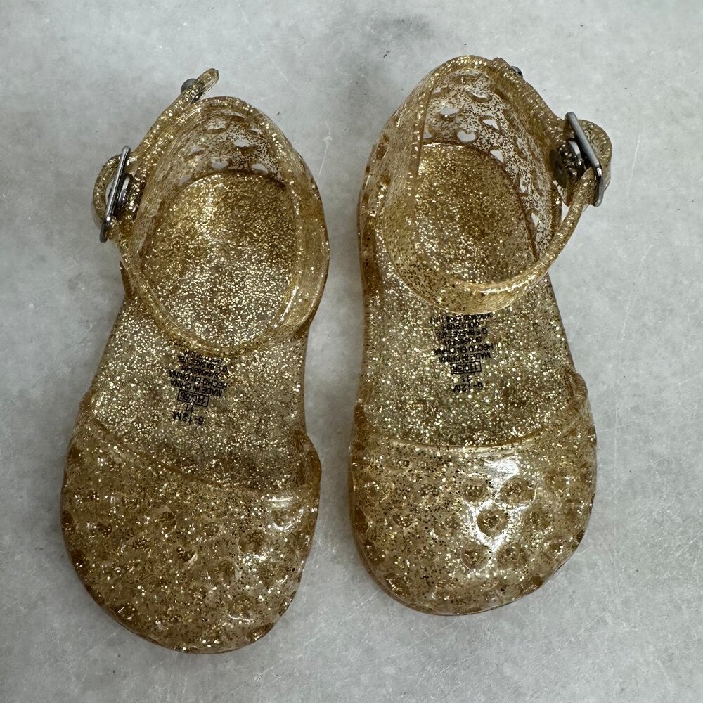 Old navy Sparkles Gold jellies Sandals NEVER WORN 6-12M /11